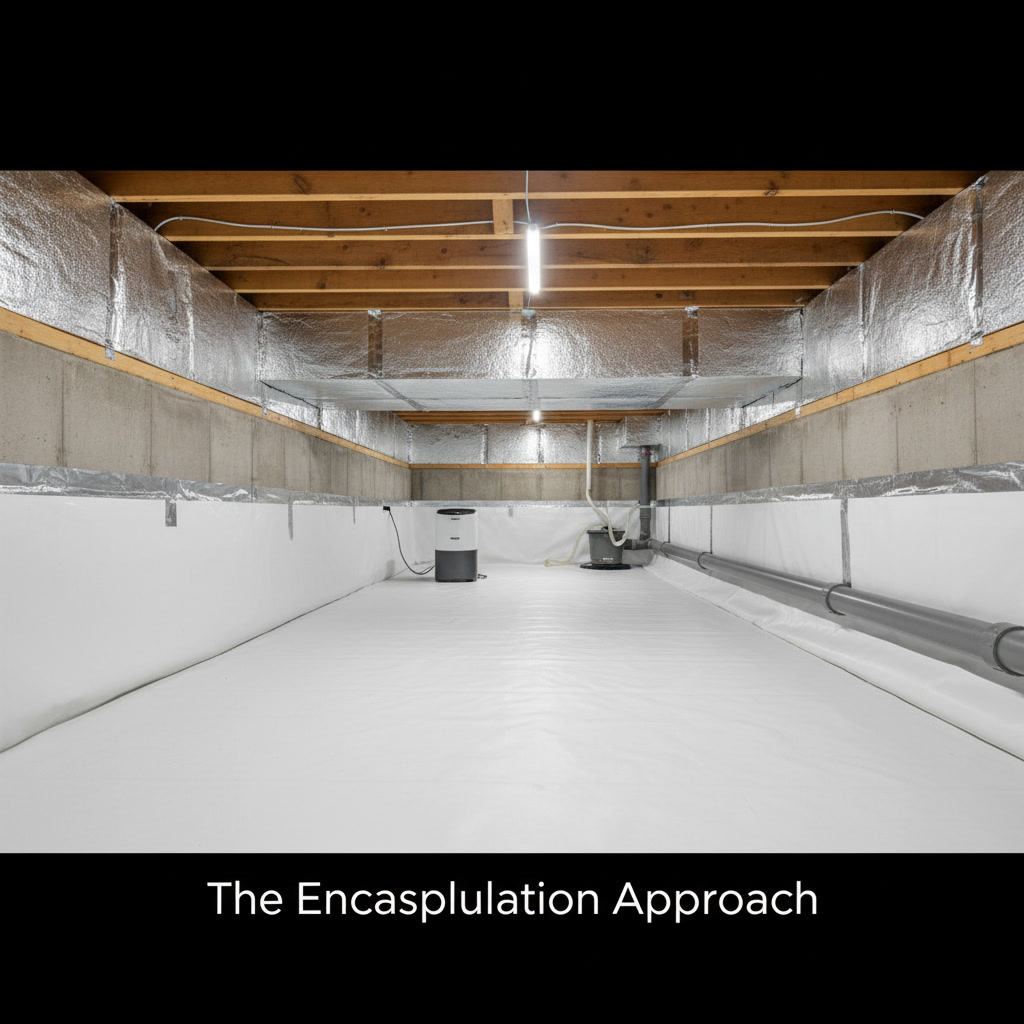 Vapor barrier and wall insulation in Connecticut crawl space