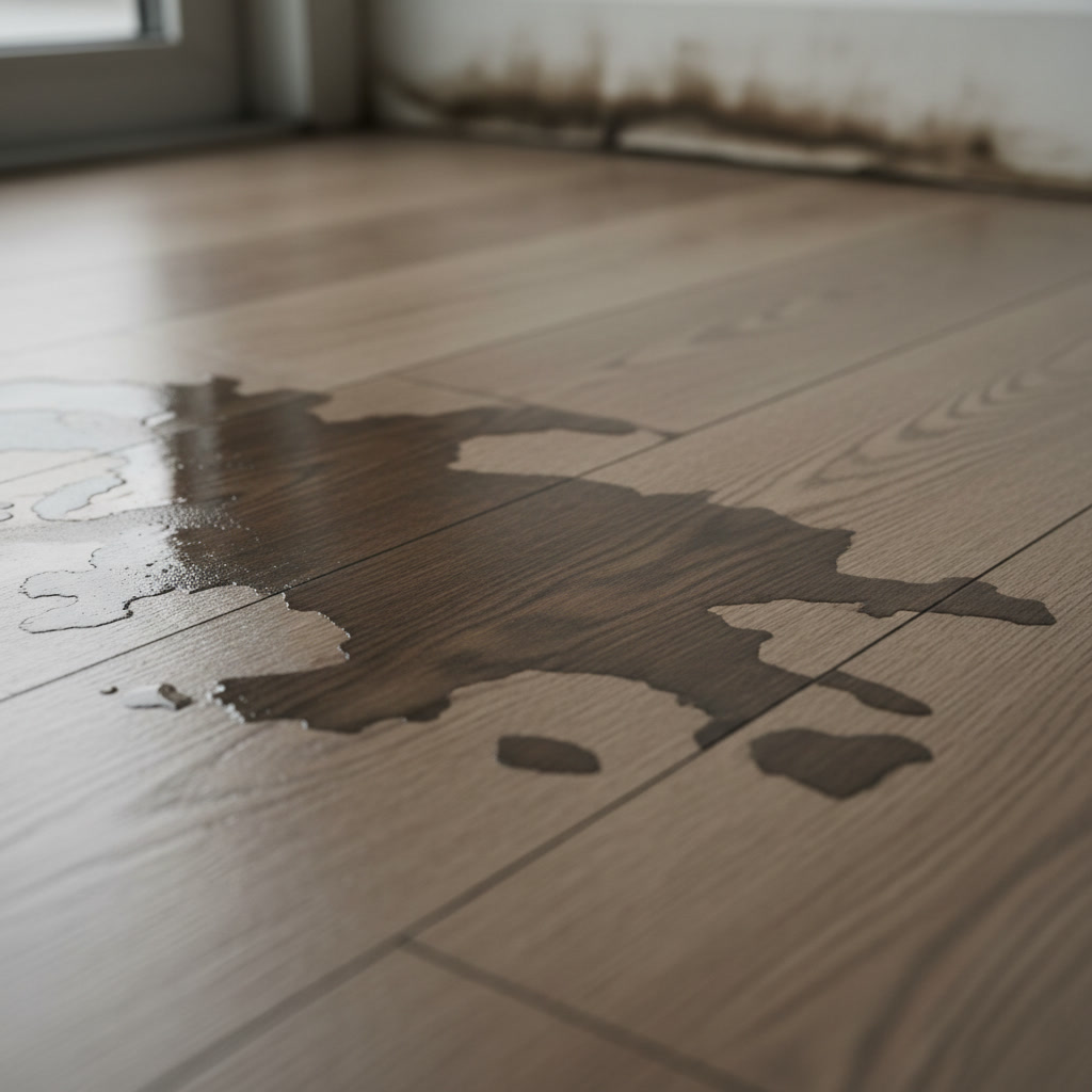 Professional flooring contractor inspecting visible gaps and squeaking boards in Connecticut home